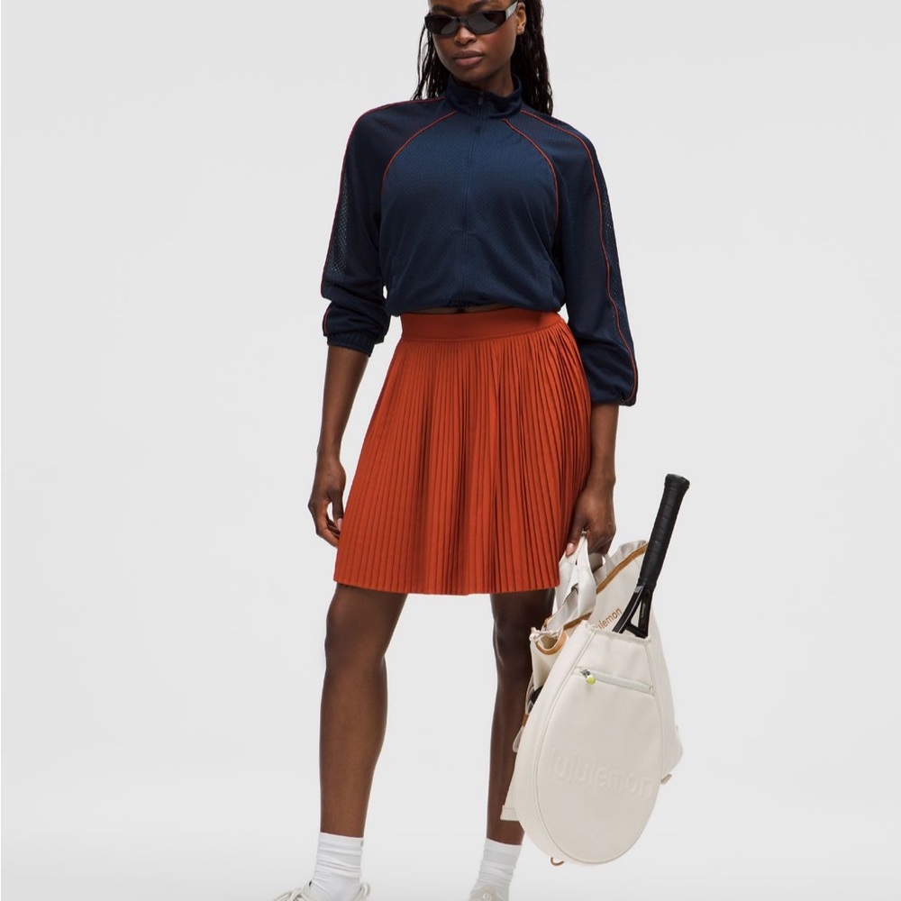 lululemon athletica Rust Orange Pleated Skater Skirt